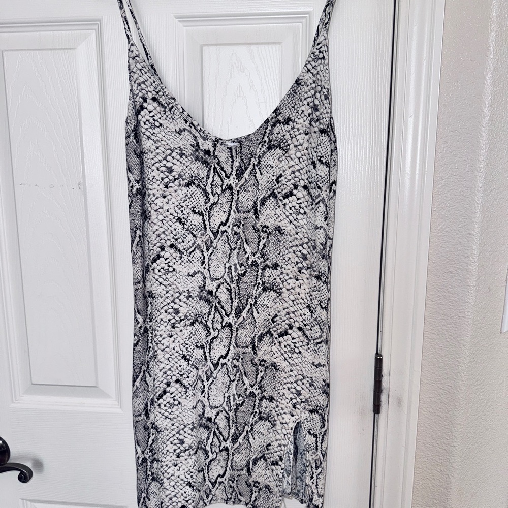 Reformation Snake Print Mini Slip Dress